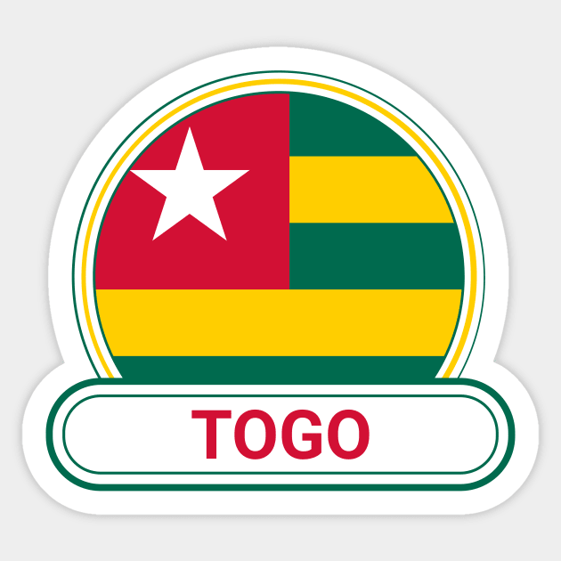 Togo Country Badge - Togo Flag Sticker by Yesteeyear